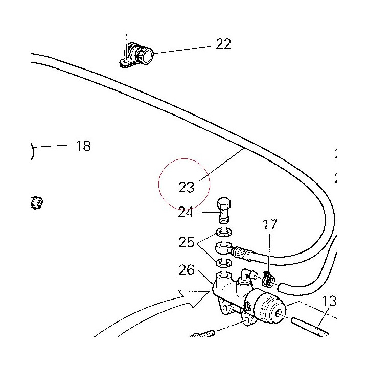 Rear brake line (metal plaited) 61940281A