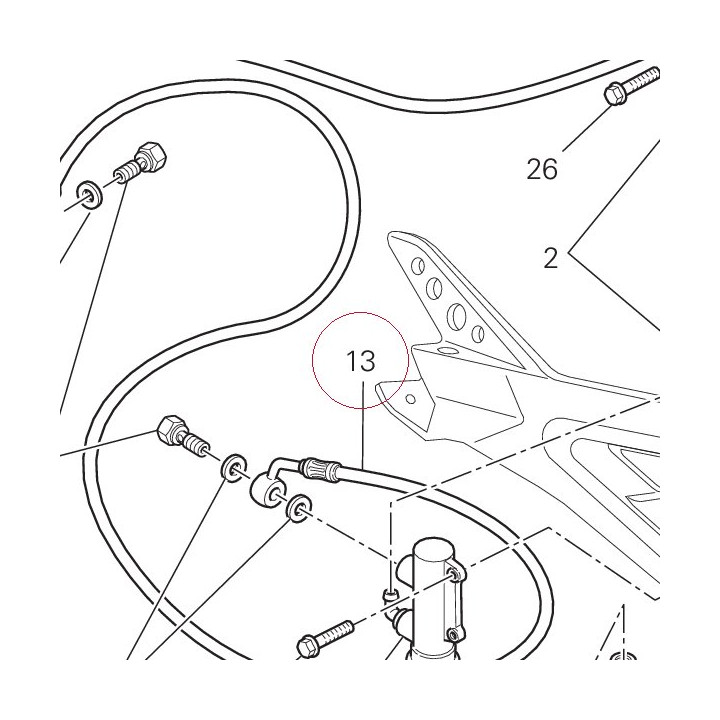 Rear brake hose 61940361A