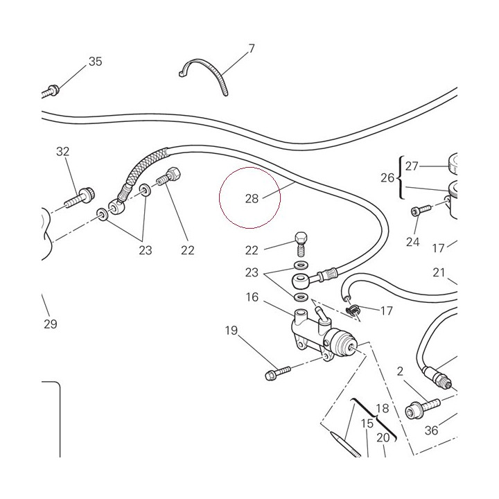 Rear brake hose 61940422B