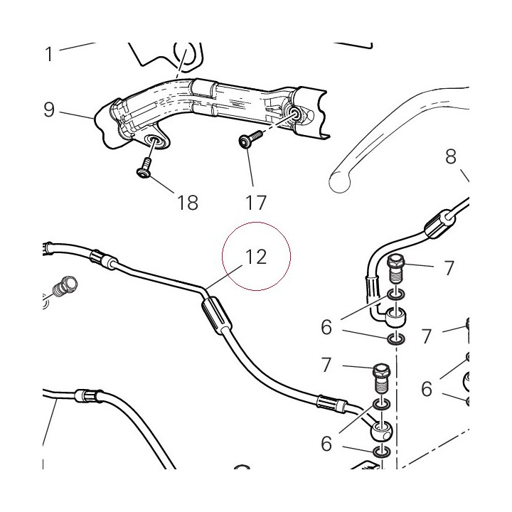 Rear master cylinder-cpu line 61940621A