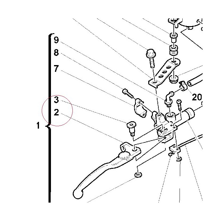 Front brake lever with adjuster 62610031B