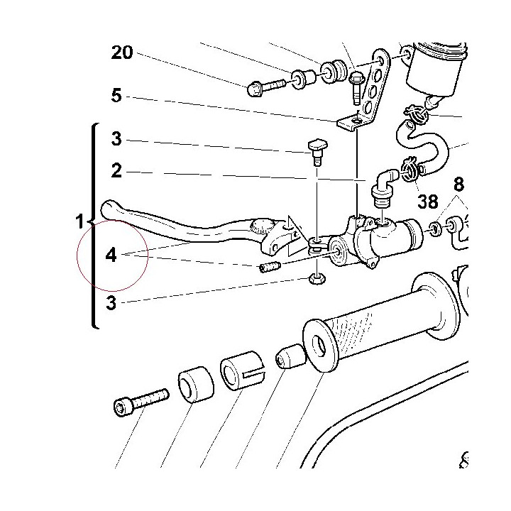 Clutch lever with adjuster 62610031C