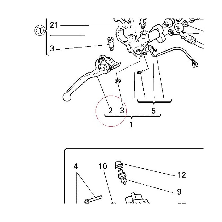 Lever, front brake 62610061A