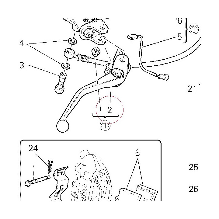 Lever, front brake 62640581A