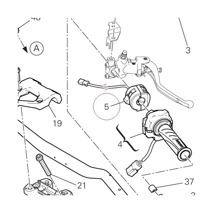 Right handle switch 65010122E
