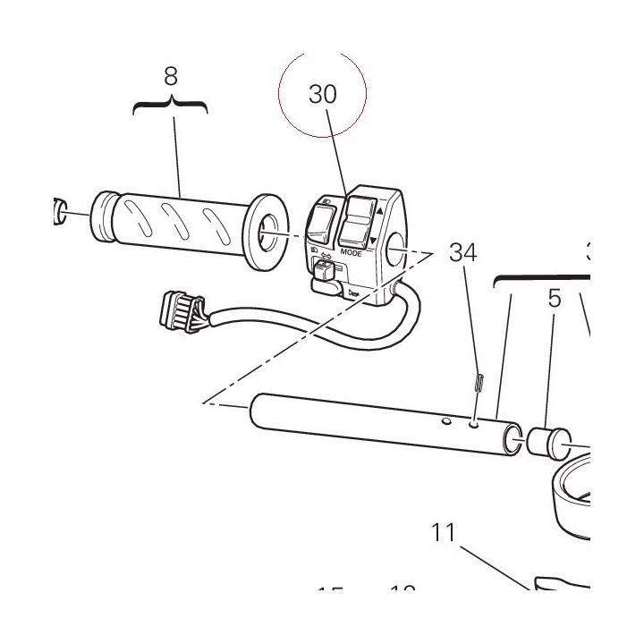 Left handle switch 65110041A