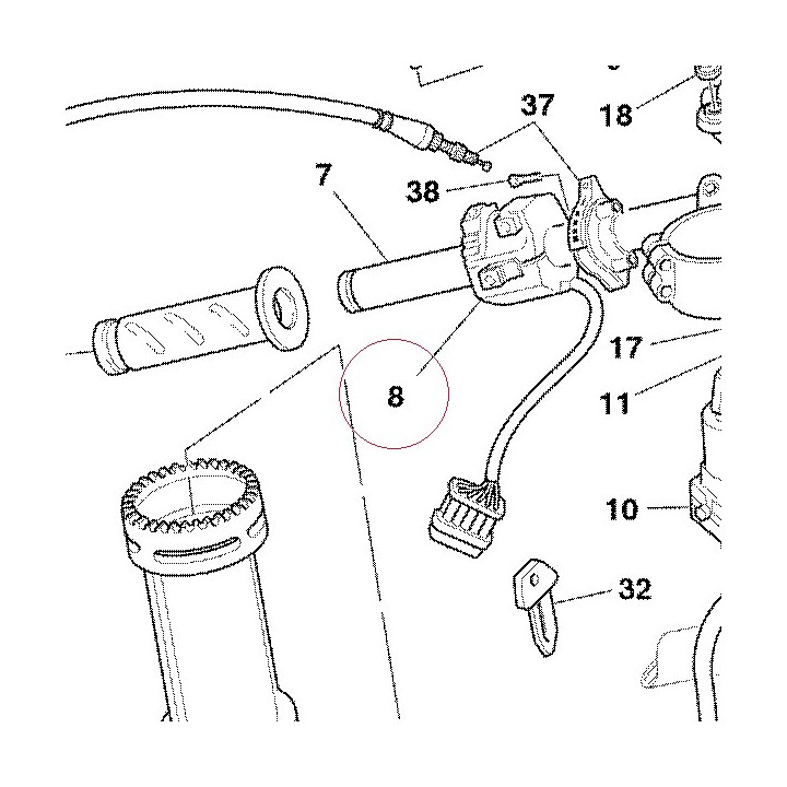 Left handle switch 65140081A