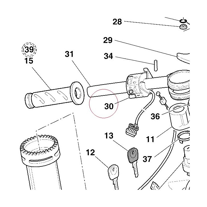 Left handle switch 65140131A