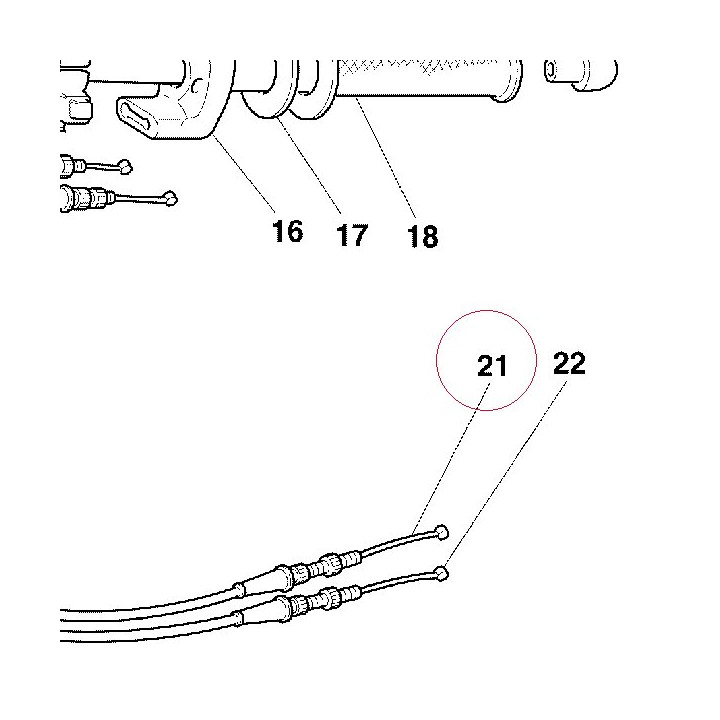 Throttle closing cable 65610151D