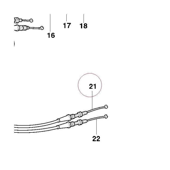 Throttle closing cable 65610152D