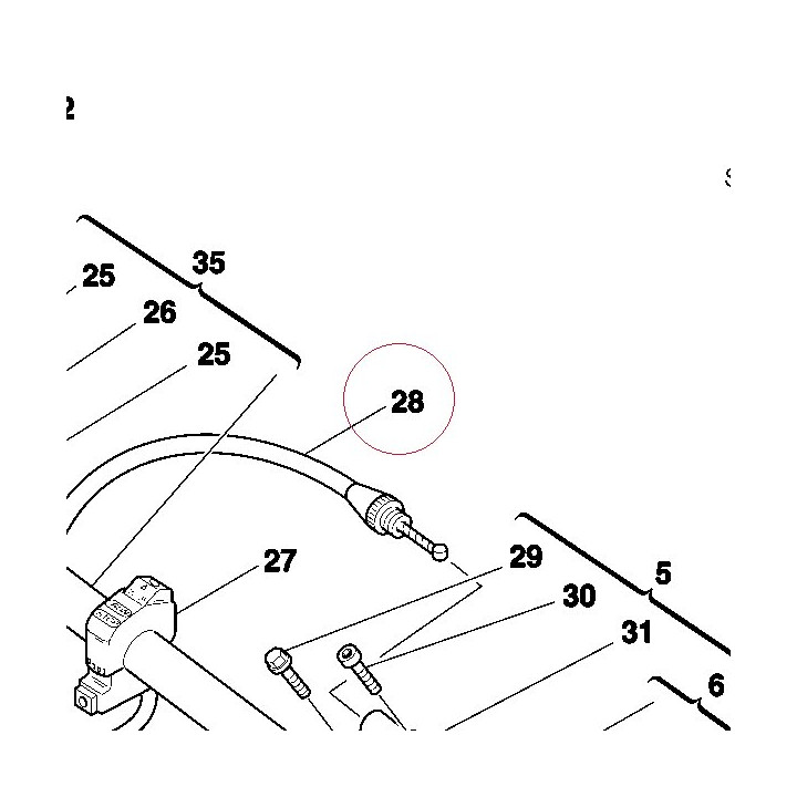 Throttle cable 65610351A