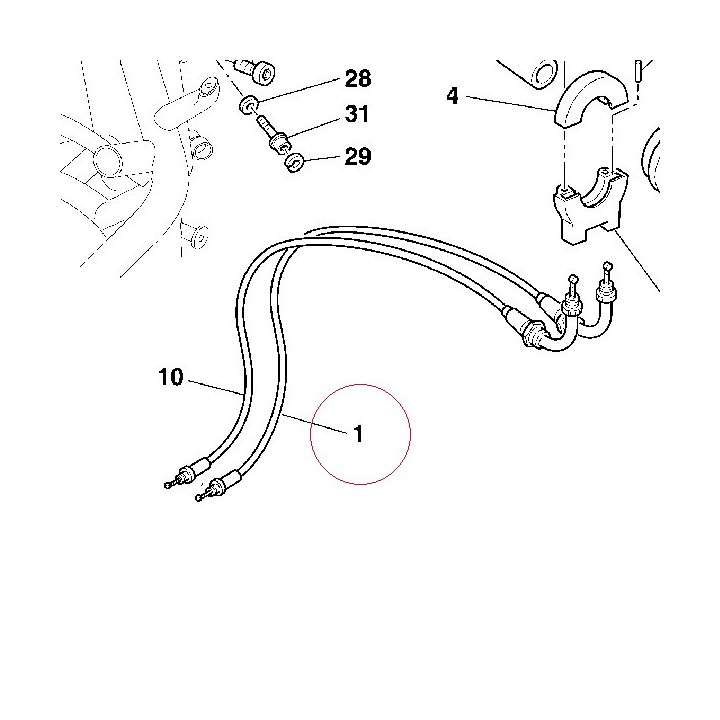 Throttle opening cable 65610481A