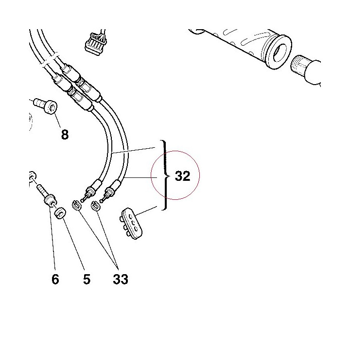 Cable, throttle & starter 65620011A