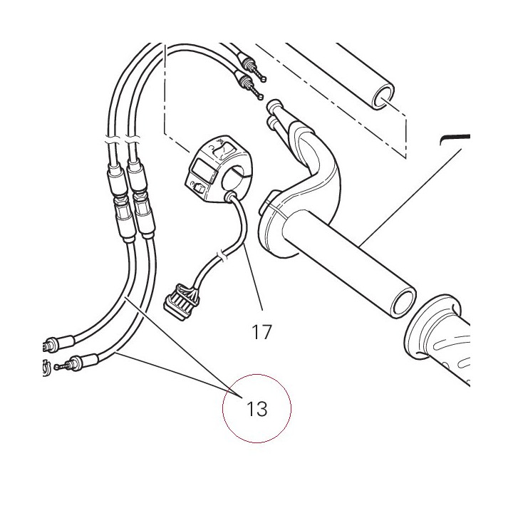 Throttle cable 65620031A