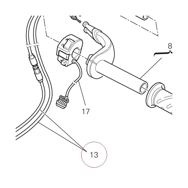 Throttle cable 65620031B
