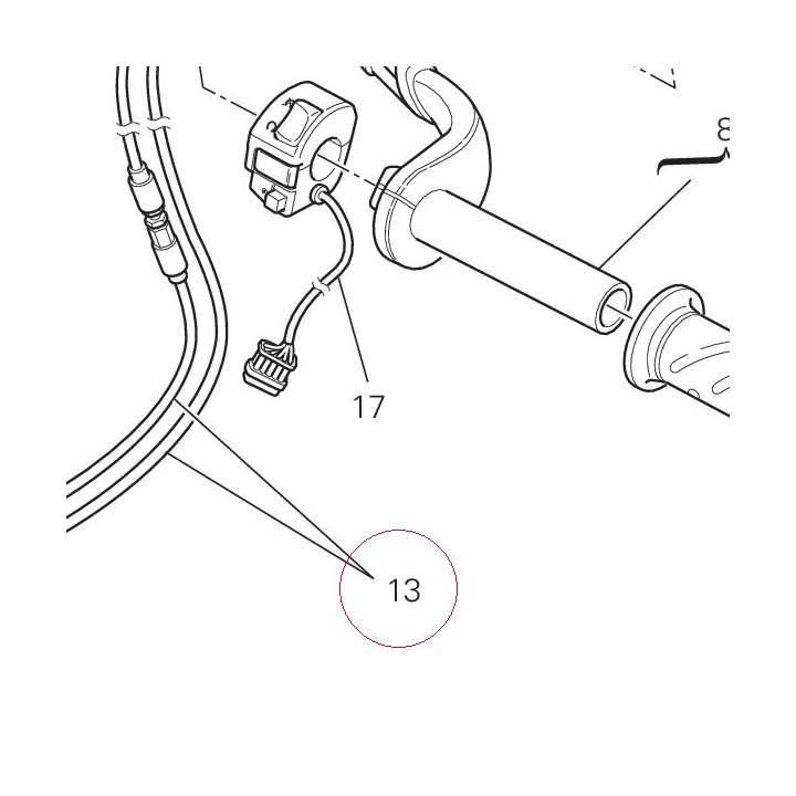 Throttle cable 65620032B