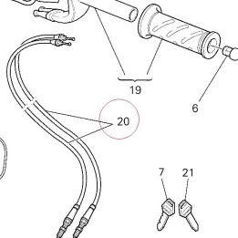 Throttle cable 65620671A