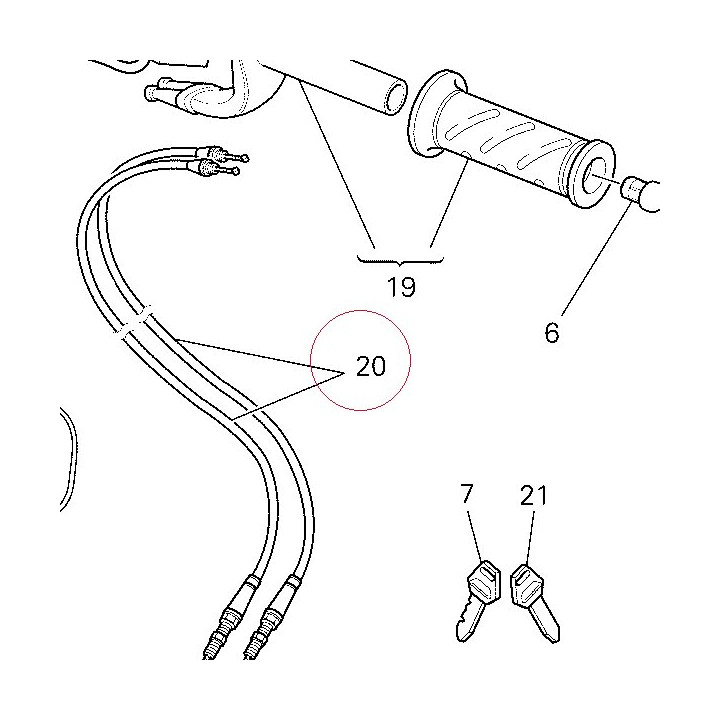 Throttle cable 65620671A