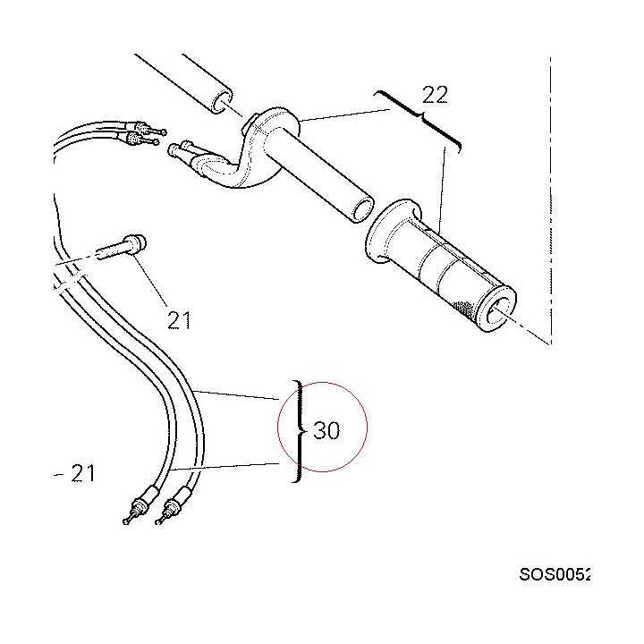 Throttle cable 65620711A