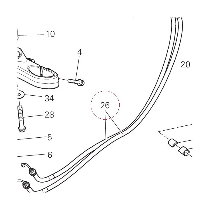 Throttle cable 65620732A