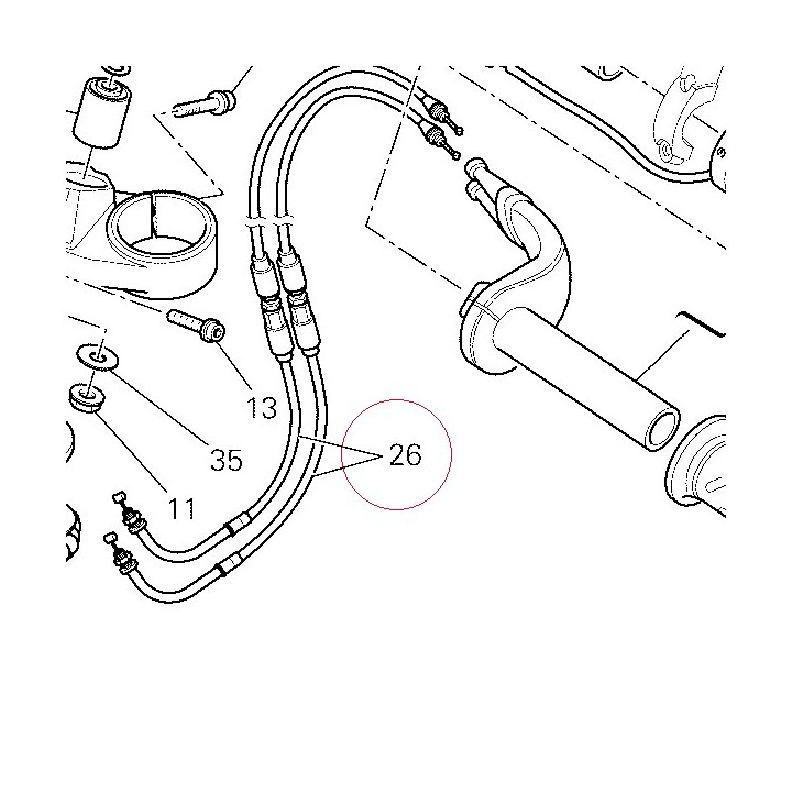 Throttle cable 65620921A