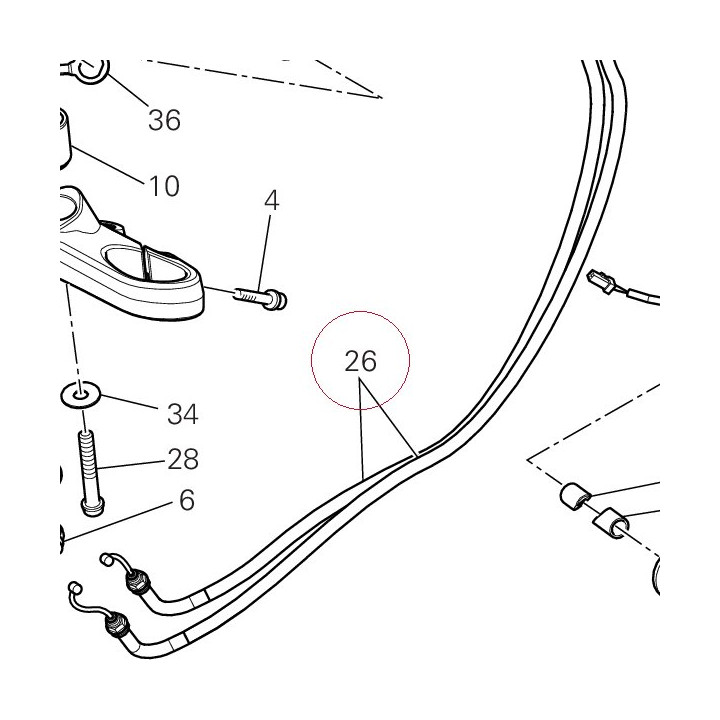 Throttle cable 65621002A