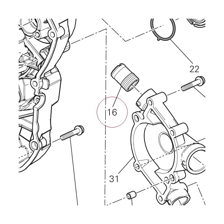 Water pump delivery pipe union 66810014A