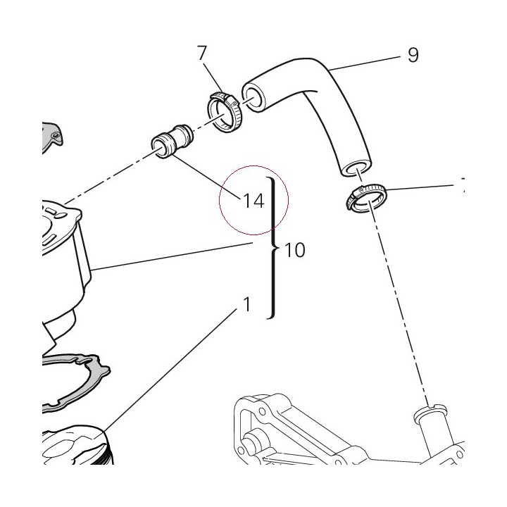 Water pump delivery pipe union 66810481A