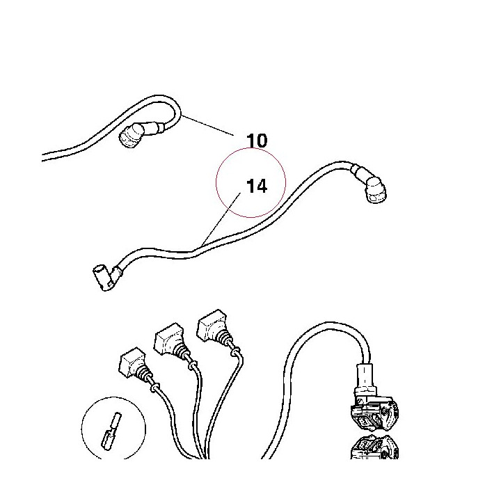 Spark plug cable, vertical head 67110091A