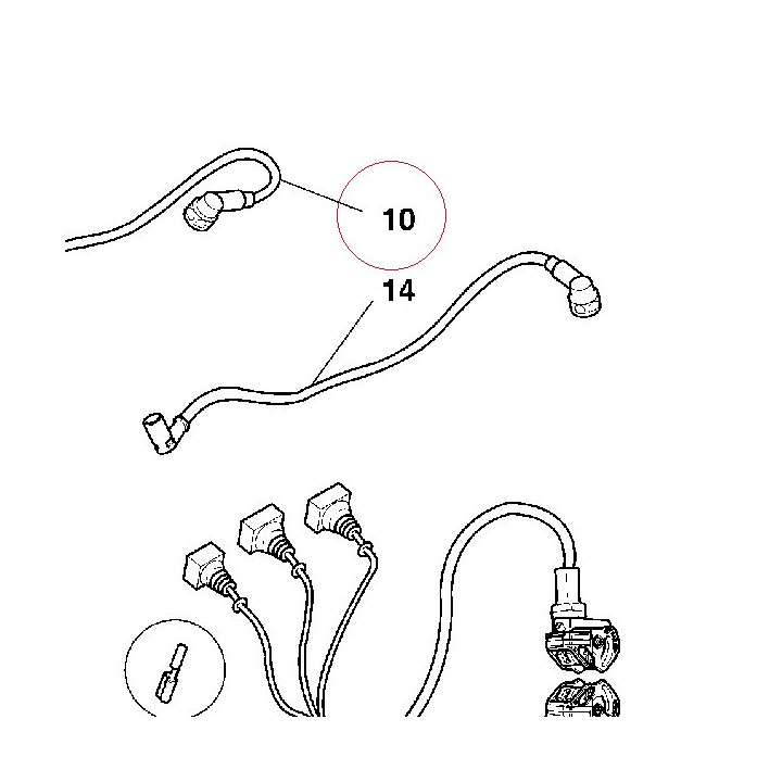 Spark plug cable, horizontal head 67110101A