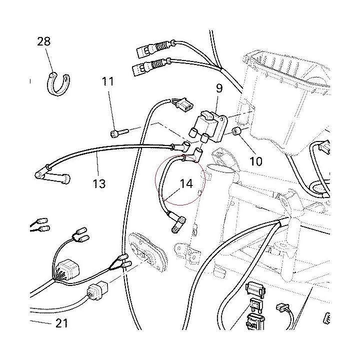 Cable, vertical head spark plug left 67110251A