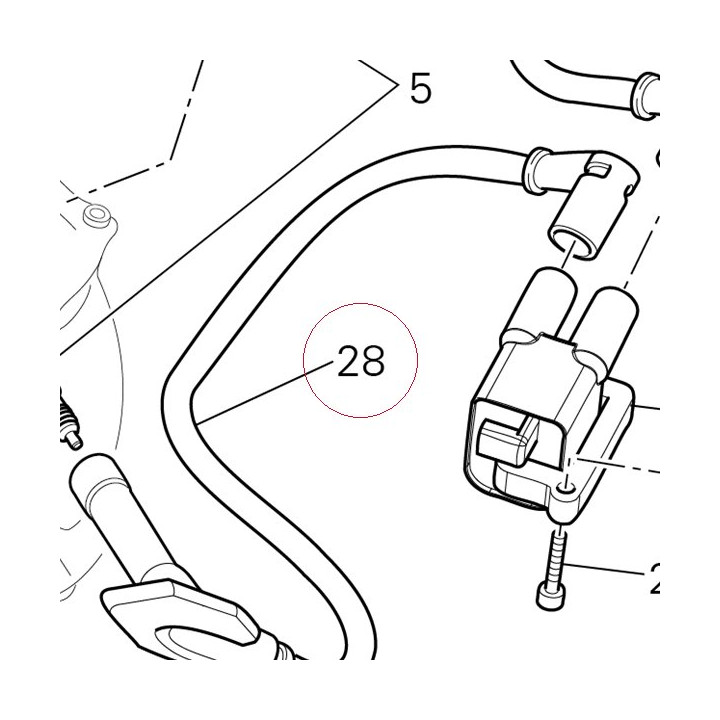 Cable, horizontal head spark plug right 67110272A
