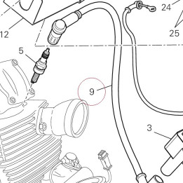 Cable, vertical head spark plug left 67110282B