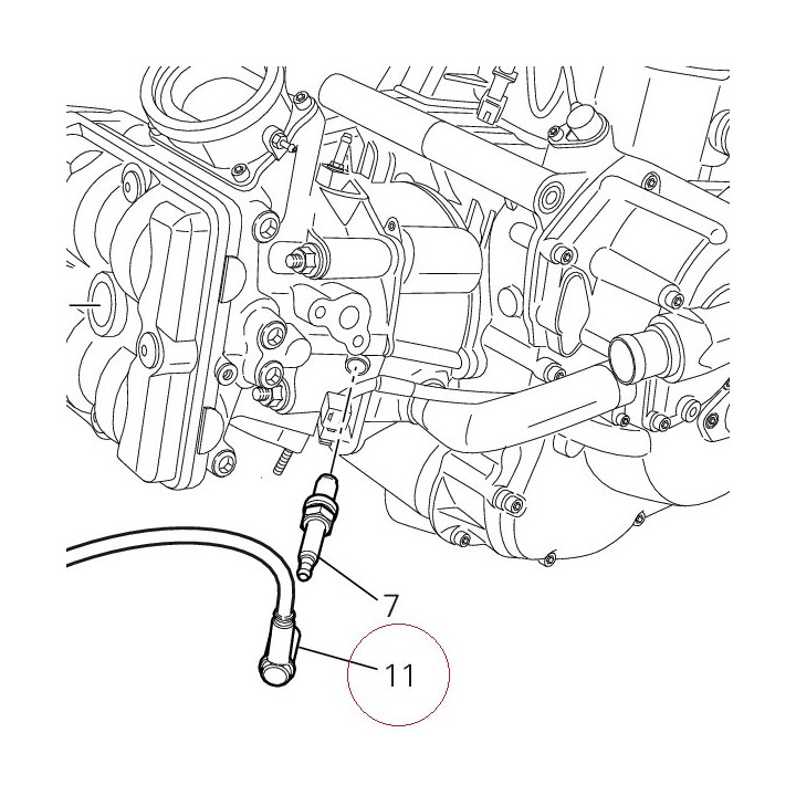 Horizontal head spark plugwiring 67110521A
