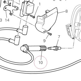 Horizontal head spark plugwiring 67110551B