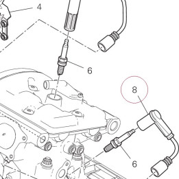 Cable, vertical head spark plug left 67110581A