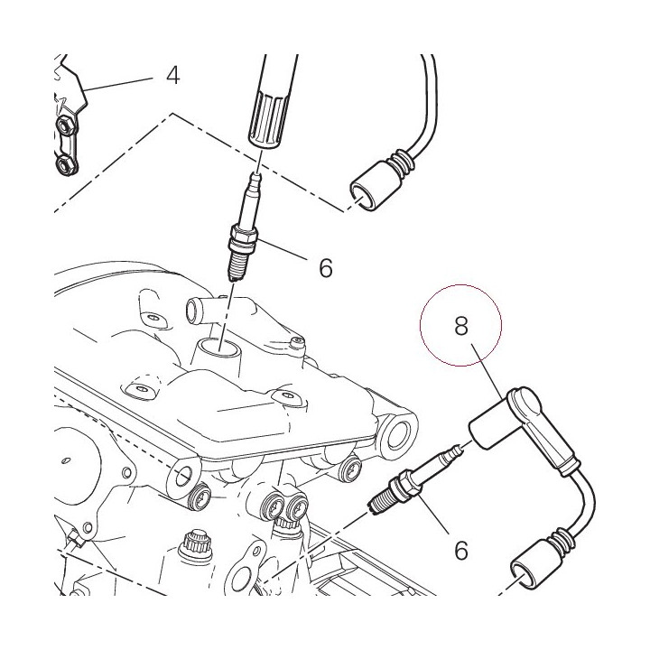 Cable, vertical head spark plug left 67110581A