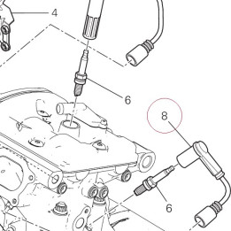 Cable, vertical head spark plug left 67110581B