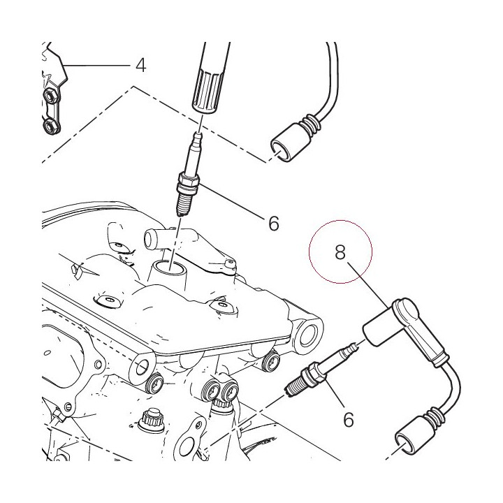 Cable, vertical head spark plug left 67110581B