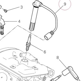 Spark plug cable, vertical head 67110591A