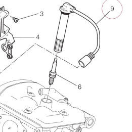 Spark plug cable, vertical head 67110591D