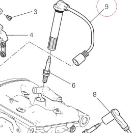 Spark plug cable, vertical head 67110592B