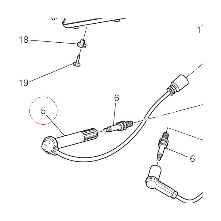 Spark plug cable, horizontal head 67110601A