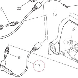 Cable, horizontal head spark plug left 67110611B