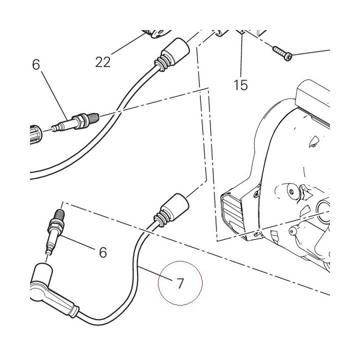 Cable, horizontal head spark plug left 67110611B
