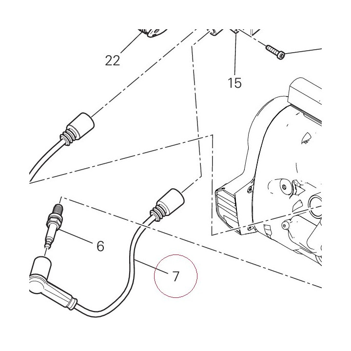 Cable, horizontal head spark plug left 67110612A