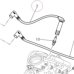 Spark plug cable, vertical head 67110621B