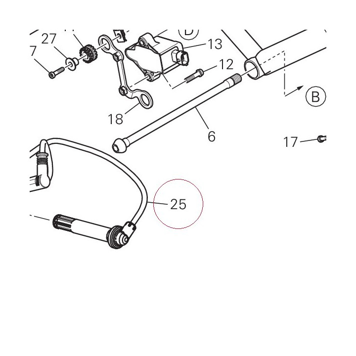 Spark plug cable, horizontal head 67110671F