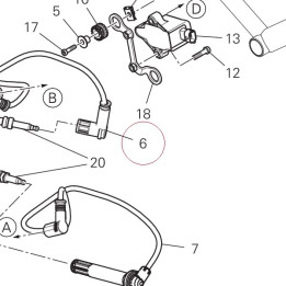 Cable, horizontal head spark plug left 67110681C