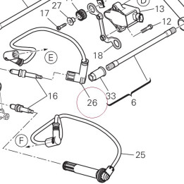Cable, horizontal head spark plug left 67110682A